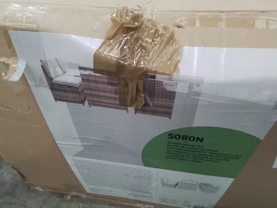 BOXED SORON WICKER PATIO DINING SET 