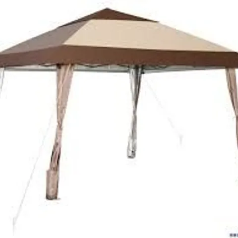 BOXED COSTWAY 13'X13' PATIO POP-UP GAZEBO CANOPY TENT PORTABLE INSTANT SUN SHELTER - COFFEE