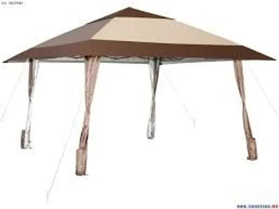 BOXED COSTWAY 13'X13' PATIO POP-UP GAZEBO CANOPY TENT PORTABLE INSTANT SUN SHELTER - COFFEE