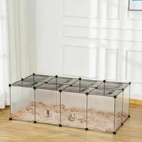 BOXED PAWHUT WEATHER RESISTANT SMALL ANIMAL CAGE SILVER