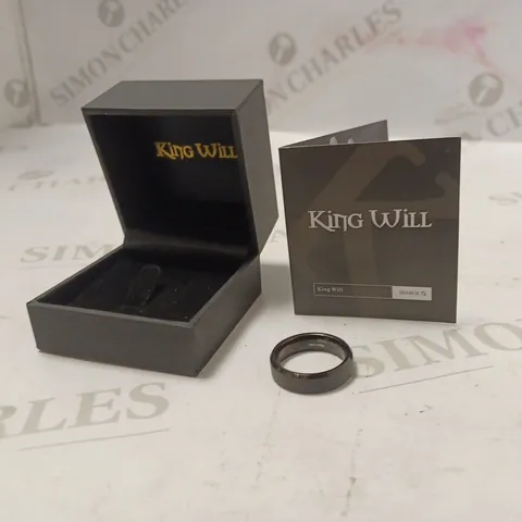 KING WILL RING IN PRESENTATION BOX WITH LEAFLET - BLACK