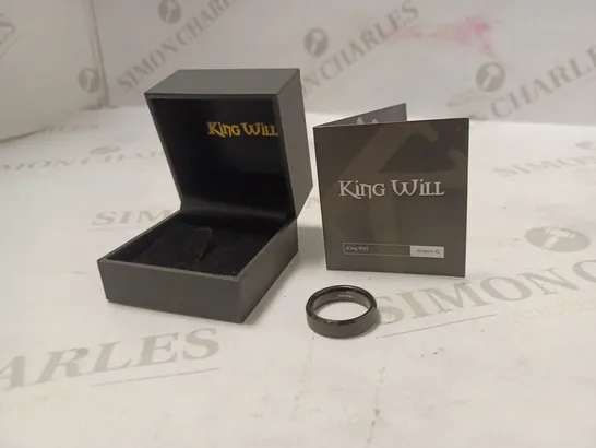 KING WILL RING IN PRESENTATION BOX WITH LEAFLET - BLACK