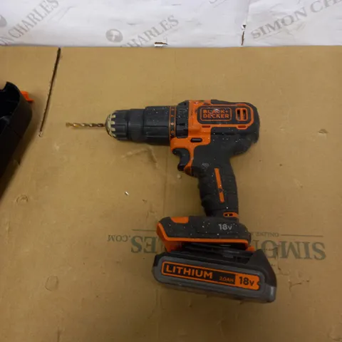 BLACK+DECKER 18 V CORDLESS 2-GEAR COMBI HAMMER DRILL POWER TOOL 