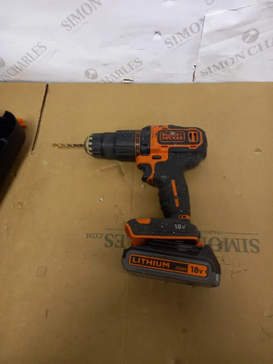 BLACK+DECKER 18 V CORDLESS 2-GEAR COMBI HAMMER DRILL POWER TOOL 