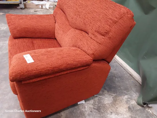 QUALITY BRITISH DESIGNER G PLAN STRATFORD MANUAL RECLINING EASY CHAIR BOUCLE TERRACOTTA FABRIC 