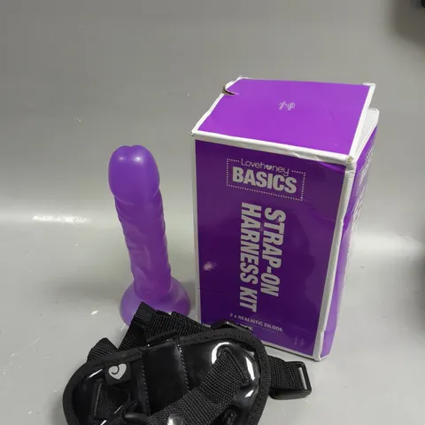 BOXED LOVEHONEY STRAP-ON HARNESS KIT WITH 8 INCH DILDO 