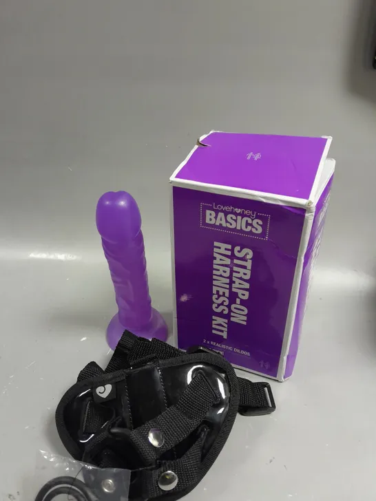 BOXED LOVEHONEY STRAP-ON HARNESS KIT WITH 8 INCH DILDO 