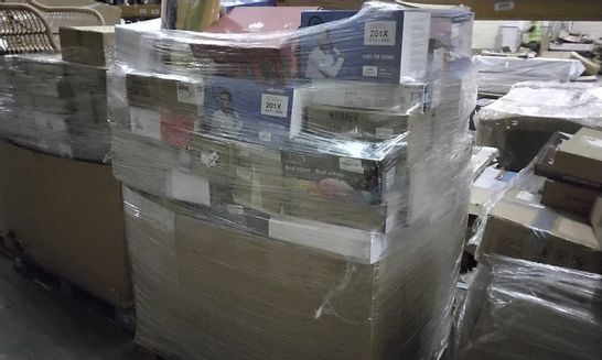 PALLET OF ASSORTED ITEMS INCLUDING 201X TONER CARTRIDGES, 203X 4PCS, TN423 TONER CARTRIDGE, LASER TONER CARTRIDGE, 207X CARTRIDGE 