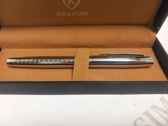 RUCKSTUHL STAINLESS STEEL LUXURY PEN IN GIFT BOX – HAND ASSEMBLED – RRP £80