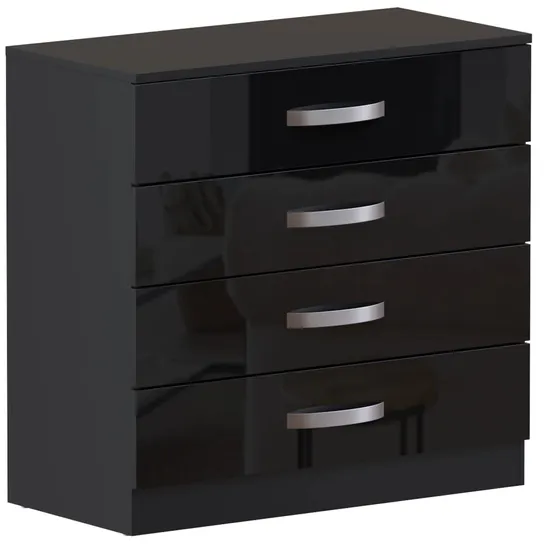 BOXED HULIO 4 DRAWER CHEST - BLACK