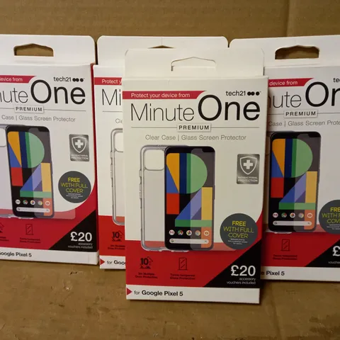 LOT OF 4 MINUTE ONE CLEAR CASES FOR GOOGLE PIXEL 5