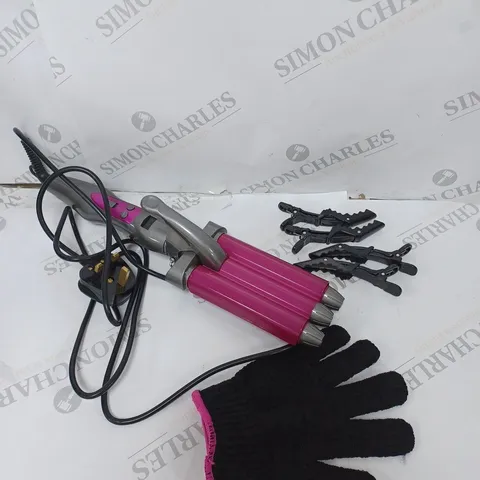 BOXED ENVIE TRIPLE BARRELLED CURLING TONGS 