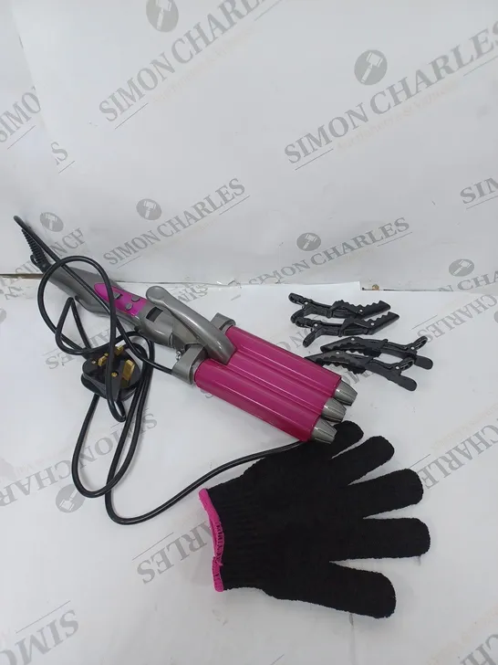 BOXED ENVIE TRIPLE BARRELLED CURLING TONGS 