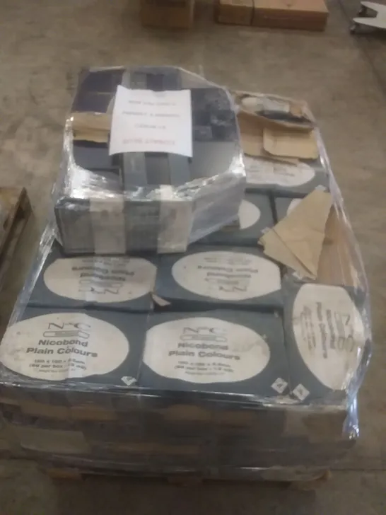 PALLET OF APPROXIMATELY 51 BOXES OF NICBOND PLAIN COLOURS COBALT BLUE TILES 150MM X 150MM APPROXIMATELY 1.5MSQ PER BOX 