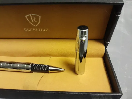 RUCKSTUHL STAINLESS STEEL HAND ASSEMBELED LUXURY PEN IN GIFT BOX