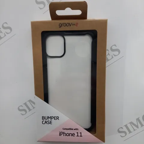 APPROXIMATELY 100 BRAND NEW BOXED AND SEALED GROOV-E TPU EDGE BLACK BUMPER CASE GV-MP003 COMPATIBLE WITH IPHONE 11 INCLUDES SHOCKPROOF PROTECTION, SCRATCH PROTECTION, WIRELESS CHARGING SUPPORT ETC.