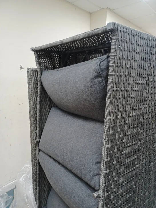 LARGE OUTDOOR WICKER FURNITURE SOFA BLACK- COLLECTION ONLY