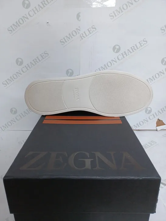 ZEGNA TRIPLE STITCH MOSS GREEN TRAINERS - US 9 