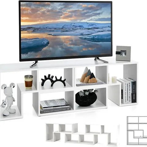 BOXED COSTWAY MULTIGOT TV CABINET FOR TV UP TO 65”, 3 PCS CONSOLE TELEVISION ENTERTAINMENT CENTER, FREE COMBINATION TV STAND UNIT FOR LIVING ROOM BEDROOM (WHITE)