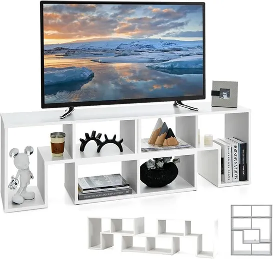 BOXED COSTWAY MULTIGOT TV CABINET FOR TV UP TO 65”, 3 PCS CONSOLE TELEVISION ENTERTAINMENT CENTER, FREE COMBINATION TV STAND UNIT FOR LIVING ROOM BEDROOM (WHITE)