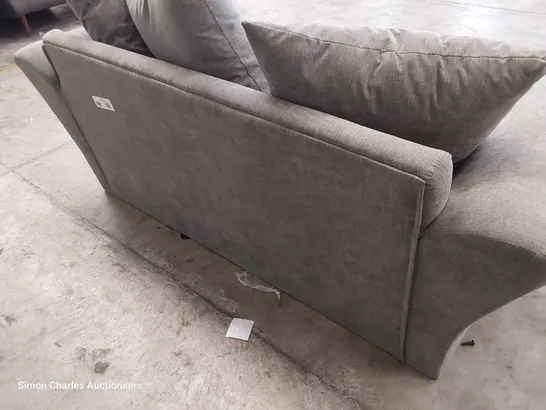 DESIGNER DURY TWO SEATER SOFA WITH SCATTER CUSHIONS GREY FABRIC 