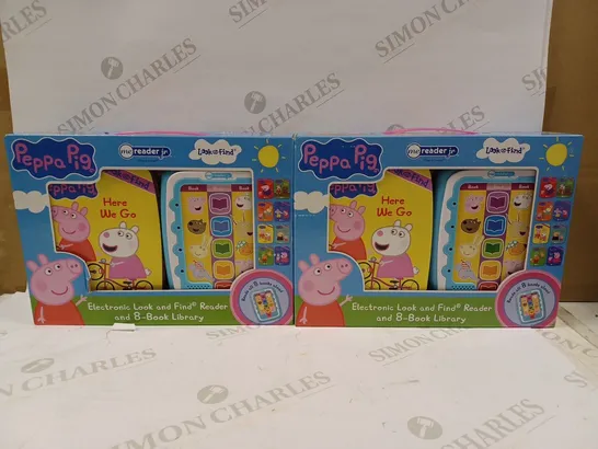 LOT OF APPROXIMATELY 2 PEPPA PIG - ELECTRONIC ME READER JR AND 8 LOOK AND FIND SOUND BOOK LIBRARY