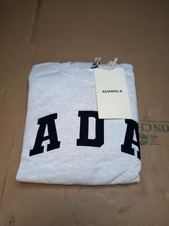 ADANOLA OVERSIZED LIGHT GREY SWEATSHIRT - XS