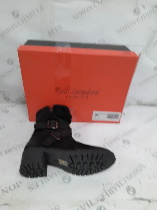 BOXED RUTH LANGSFORD CASUAL BOOTS, BLACK - SIZE 3