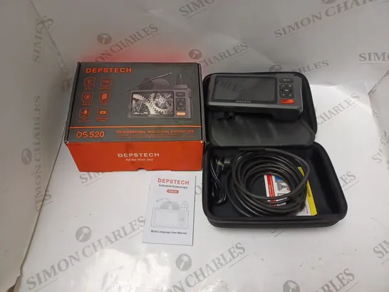 BOXED DEPSTECH INDUSTRIAL ENDOSCOPE - MODEL DS520 - WITH 5" SCREEN, CARRY CASE, ACCESSORIES AND USER MANUAL