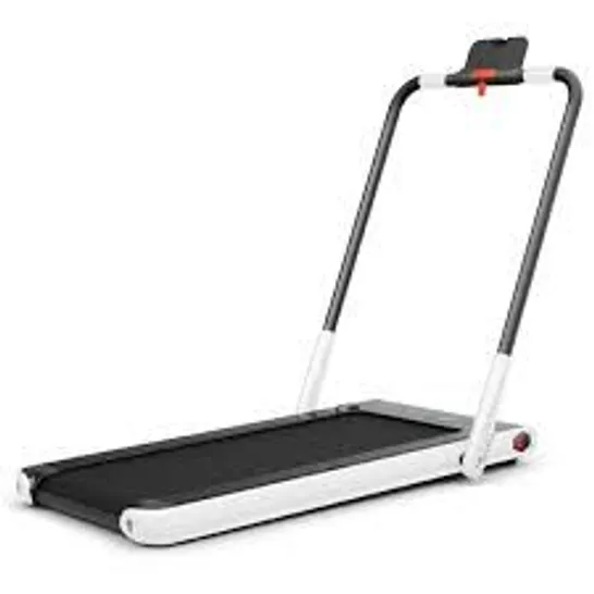 BOXED COSTWAY FOLDING TREADMILL WITH LED DISPLAY BLUETOOTH SPEAKER - WHITE