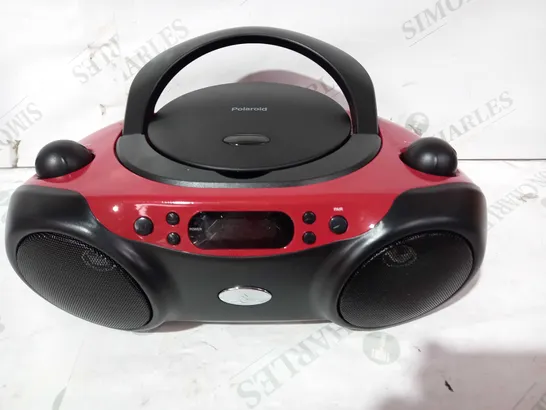 POLAROID BLUETOOTH CD BOOMBOX BLACK/RED 