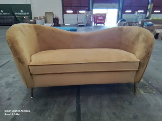 BOXED CASTILO VELVET UPHOLSTERED SOFA IN GOLD