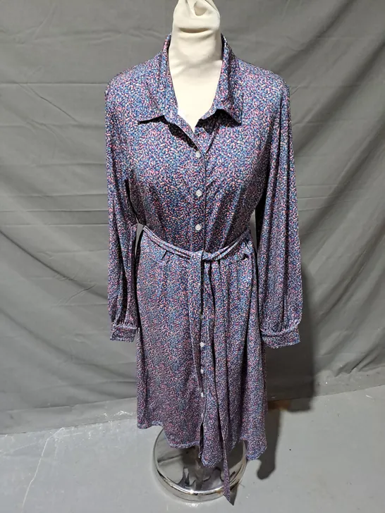 CRYSTAL KOBE LONG SLEEVE SHIRT DRESS IN MULTI SIZE L