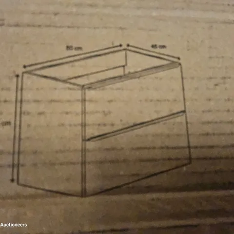 BOXED IMANDRA WALL MOUNTED BASIN CABINET 80 × 60 × 45cm MATT BLACK