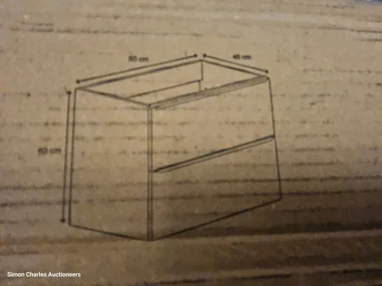 BOXED IMANDRA WALL MOUNTED BASIN CABINET 80 × 60 × 45cm MATT BLACK