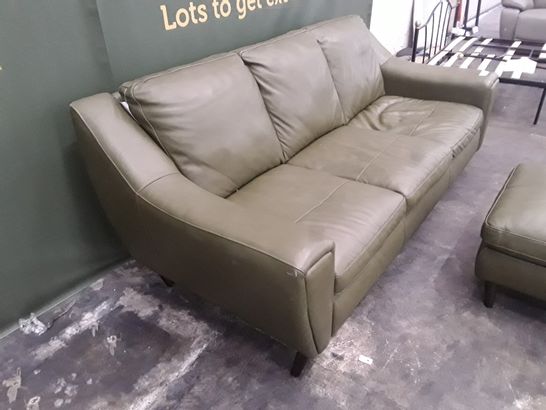 QUALITY BETTY CALYPSO SAGE GREEN THREE SEATER SOFA AND FOOTSTOOL 