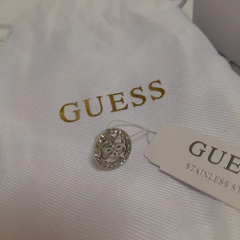 GUESS STAINLESS STEEL EARRING WITH STONE DETAIL 