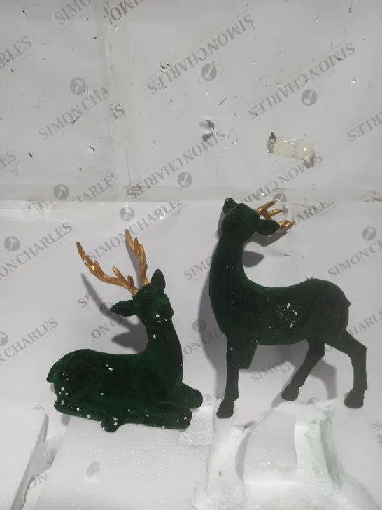 OUTLET ALISON CORK SET OF TWO VELVET STAGS