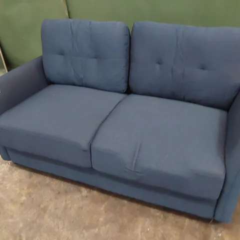 DESIGNER TWO SEATER SOFA BLUE FABRIC 