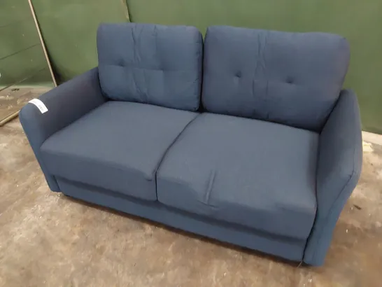 DESIGNER TWO SEATER SOFA BLUE FABRIC 