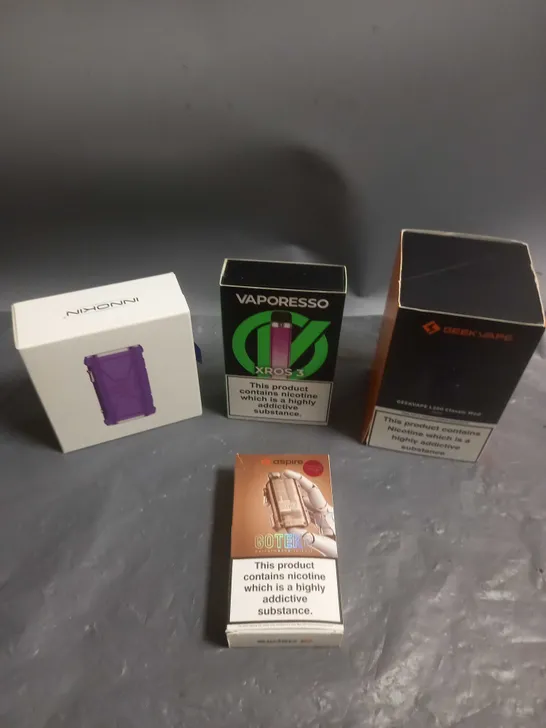 APPROXIMATELY 20 BOXED E-CIGARETTES TO INCLUDE ASPIRE, VAPORESSO, INNOKIN ETC 