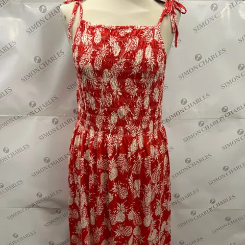 HUSH UK SMOCKED SLEEVELESS JERSEY DRESS IN RED SIZE 8