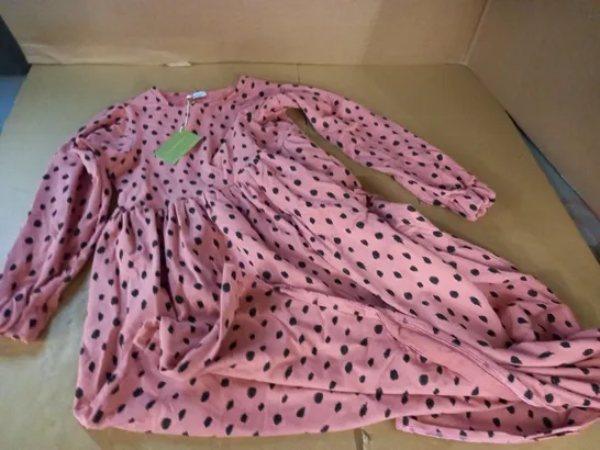 NYOO PINK POLKA DRESS - S