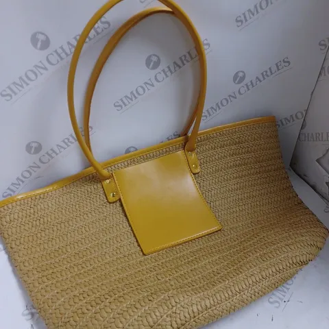 UNBRANDED WOVEN BAG WITH YELLOW DETAILING 