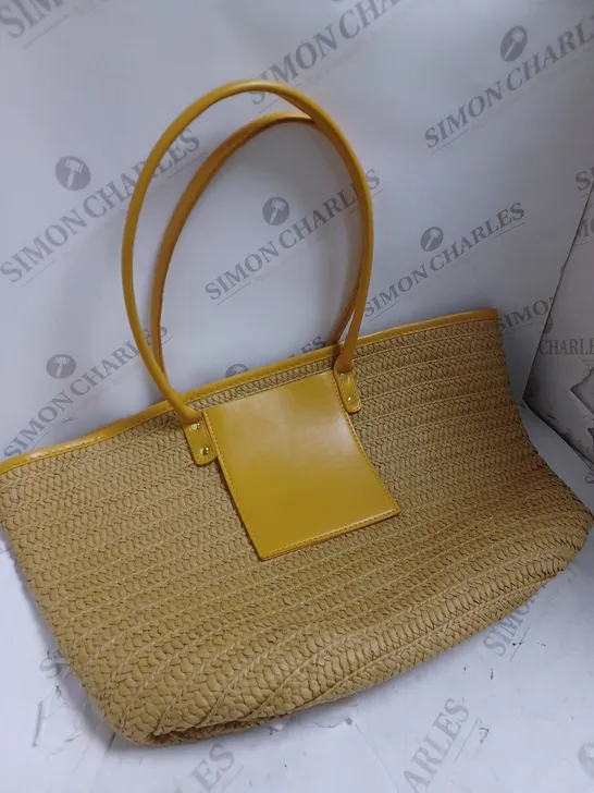 UNBRANDED WOVEN BAG WITH YELLOW DETAILING 