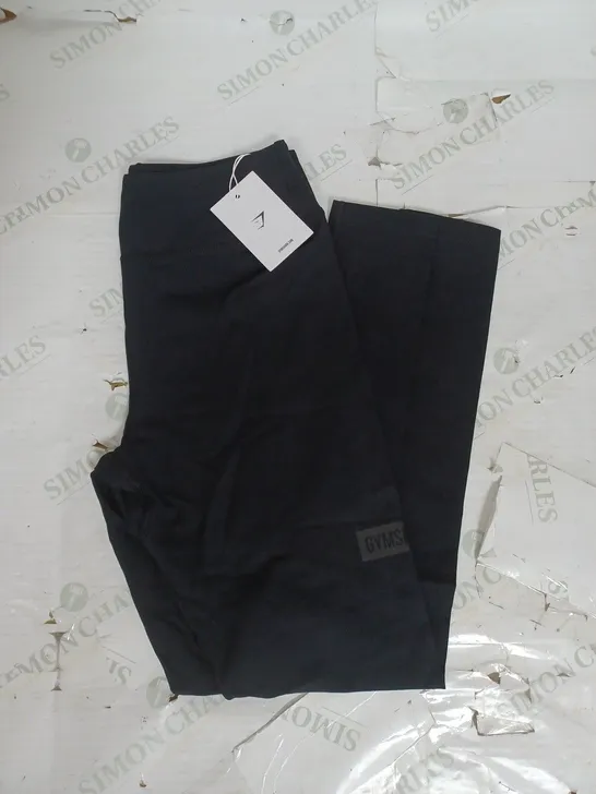 GYMSHARK BLOCK LEGGINGS  IN BLACK SIZE M