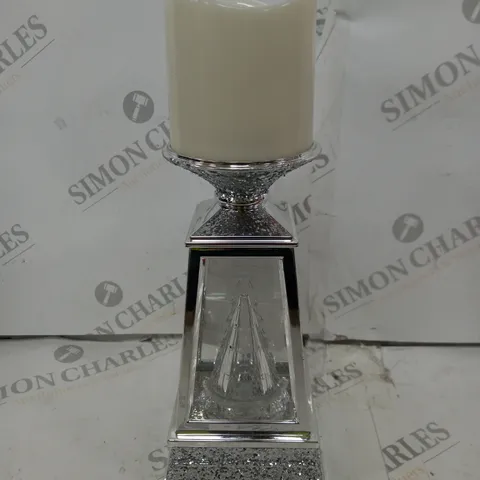 JULIEN MACDONALD FLAMELESS SWIRLING GLITTER CHRISTMAS TREE CANDLE HOLDER