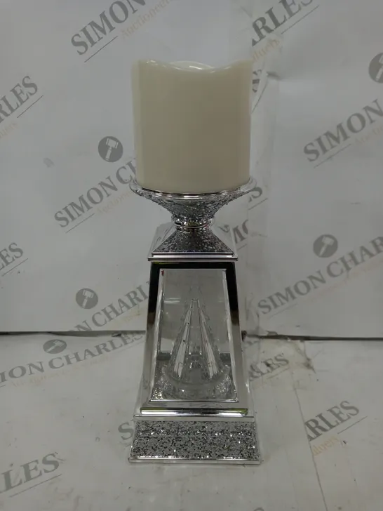 JULIEN MACDONALD FLAMELESS SWIRLING GLITTER CHRISTMAS TREE CANDLE HOLDER