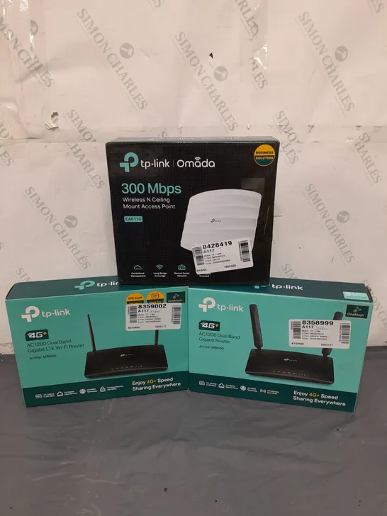 2X TP-LINK AC1200 DUAL BAND GIGABIT LTE WIFI ROUTER, AND 300MPS MOUNT ACCESS POINT 