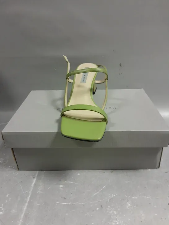 BOXED PAIR OF CHARLES & KEITH OPEN TOE SAGE GREEN SANDALS - 5